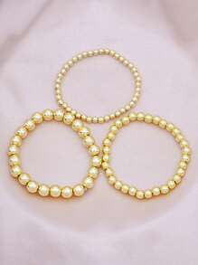 5 Stücke/Set Perlenarmband mit lässig Edelstahl Für Frauen für Täglich