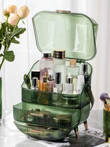 1 hộp đựng mỹ phẩm trong suốt - màu đen - Xem 6