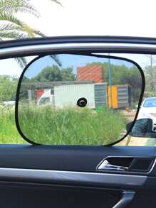 2 piezas Sombrilla de coche lado ventana de malla - Negro - Ver 1