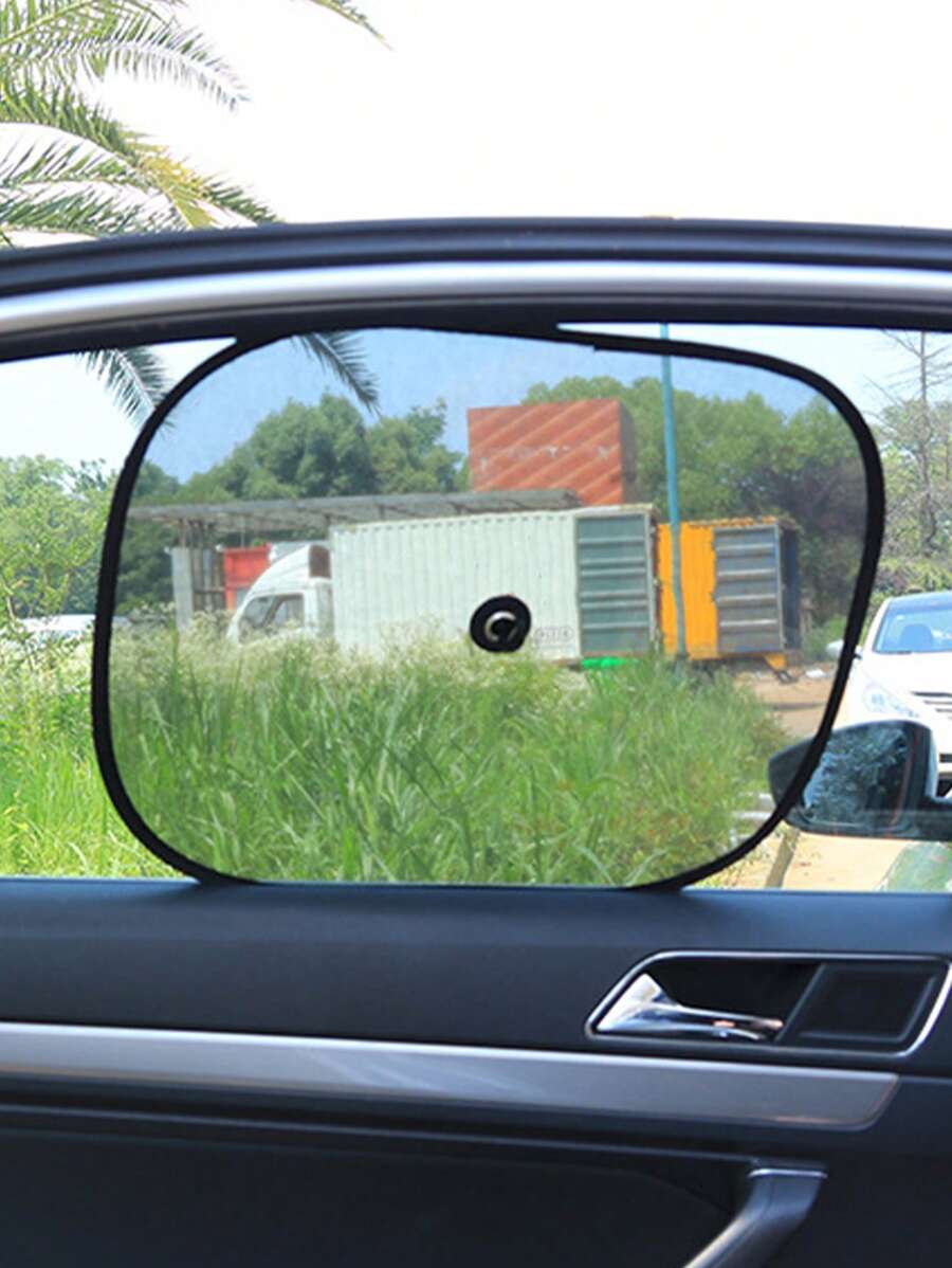 2 piezas Sombrilla de coche lado ventana de malla - Negro - Ver 1