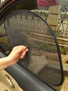 2 piezas Sombrilla de coche lado ventana de malla - Negro - Ver 4