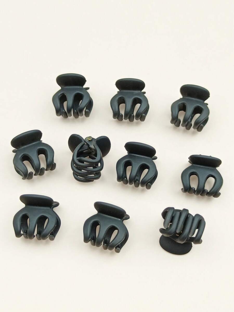 10 cái vuốt tóc tối giản - màu đen - Xem 1