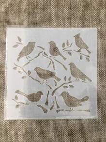 1pc Plastic White 5-inch Small Bird Drawing Template - White - View 2