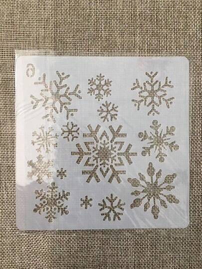 1pc White Plastic 5-Inch Snowflake Drawing Template Back To School,Back To School,School Supplies