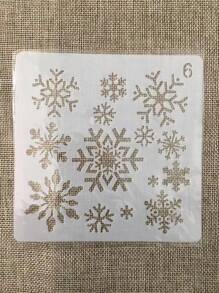 1入組雪花空心繪圖模板用於繪圖創意多用途繪畫模板DIY工藝品 - 白色 - 查看 2