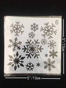 1入組雪花空心繪圖模板用於繪圖創意多用途繪畫模板DIY工藝品 - 白色 - 查看 3