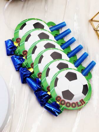6pcs Sports Soccer Game Birthday Party Cheering Funny Prop Blow Horns