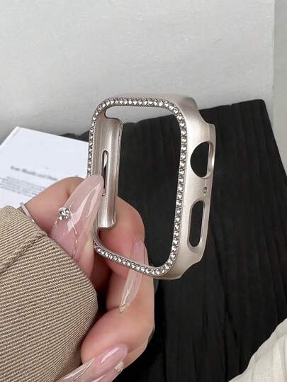 Rhinestone Decor Case Compatible With Apple Watch, Randomly With Or Without Button