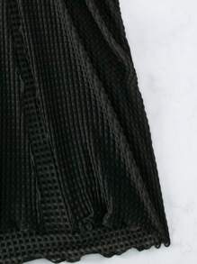 Swim Vcay 褶邊木耳邊高衩沙灘纏腰式半身裙 - 黑色 - 查看 6