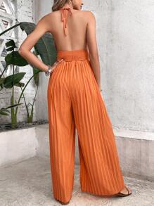 Breezaya Áo liền quần nữ Lộ Lưng Buộc lại Dải chun màu trơn Boho - trái cam - Xem 2