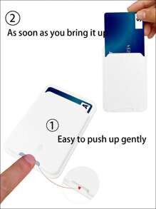 Self-adhesive Card Holder Bag - White - View 3