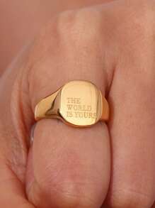 MamacitaSlay 1pc Letter Detail Ring - Gold - View 2