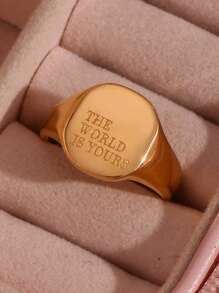 MamacitaSlay 1pc Letter Detail Ring - Gold - View 8