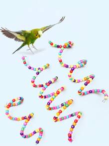 1pc Bead Decor Spiral Swing Design Parrot Toy For Bird For Training - Multicolor - View 1