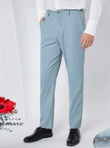 Manfinity VCAY Uomo 1 pezzo Blazer dettaglio toppa monopetto & 1 pezzo Gilet blazer & 1 pezzo Pantaloni