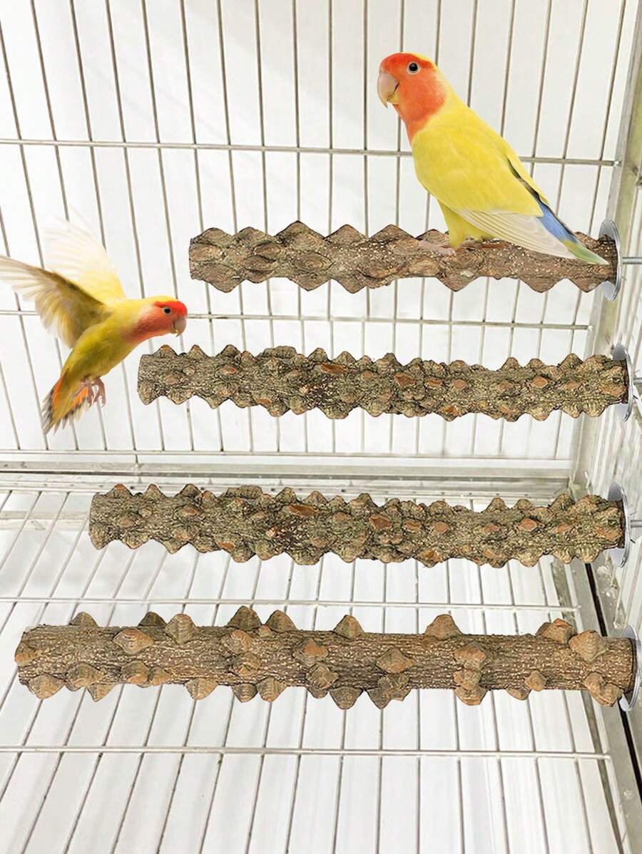 1入組木製鸚鵡站立杆供鳥類玩耍 - 棕色 - 查看 1