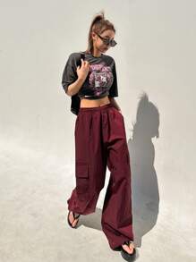 DAZY Áo thun nữ Lá thư Giải trí - Màu xám đen - Xem 6