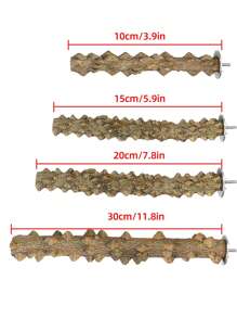 1入組木製鸚鵡站立杆供鳥類玩耍 - 棕色 - 查看 6