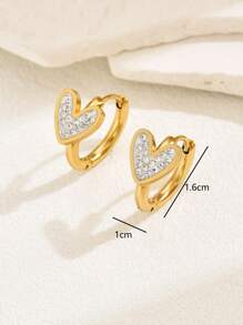 1 对时尚复古别致水钻耳坠 - 金黃色 - 查看 5