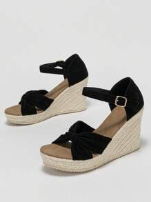 Women's Platform Wedge Heel Sandals, Fashion For Summer - Black - View 3
