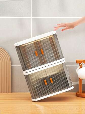 2入組塑膠收納現代紋理質感細節收納盒適用於家庭