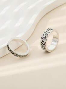 2 cái/bộ Nhẫn cá nhân Totem cổ điển - Nhiều màu - Xem 2