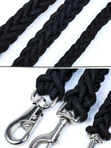 1pc Woven Design Pet Leash For Dog For Anti-lost - Black - View 4