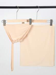 2pcs Solid Scarf - Beige - View 1