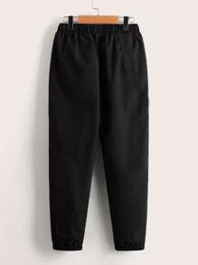 Pantalones con detalle de parche para niños - Negro - Ver 2