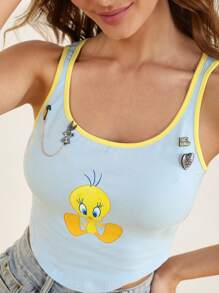 LOONEY TUNES X SHEIN Cute Zinc Alloy Cartoon Rabbit Design Brooch For Women For Daily Decoration - Multicolor - View 2