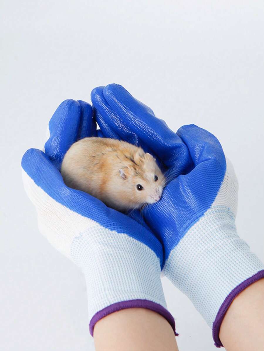 1pair Wear Resistant Rubber Gloves For Protecting Against Bites And Chewing Of Hamsters And Rabbits - Multicolor - View 1