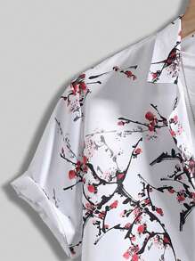 Manfinity Homme Men Floral Print Shirt Without Tee - White - View 4