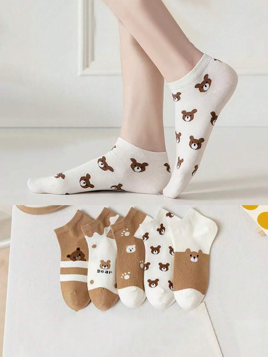 5pairs Cartoon Graphic Ankle Socks - Multicolor - View 1