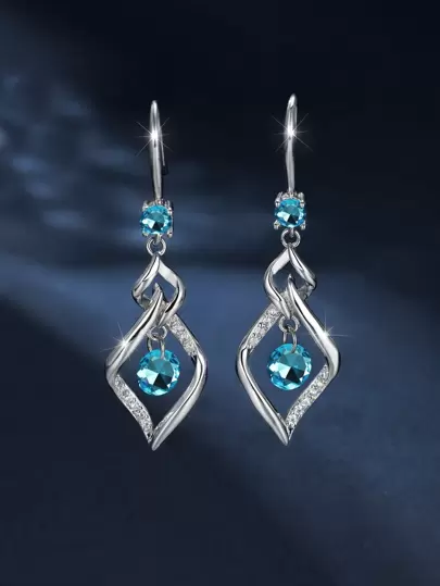 Vanel 1入組優雅和發亮旋轉流蘇耳墜適用於女士約會或者婚禮