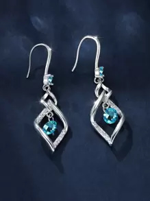 Vanel 1pc Elegant & Shiny Rotating Tassel Drop Earrings For Women's Dating or Wedding