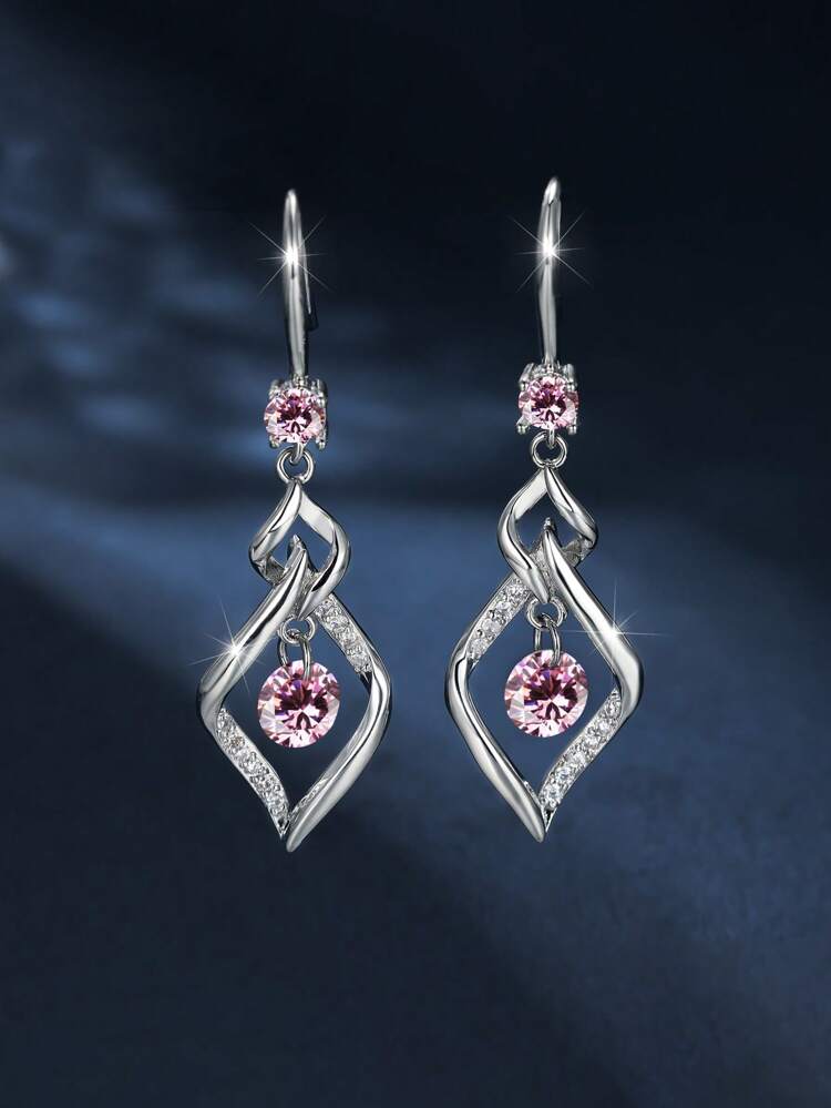 Vanel 1pc Elegant & Sparkly Drop Earrings For Women's Dating or Wedding
