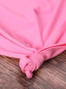 SHEIN LUNE Floral And Slogan Graphic Tee - Pink - View 6