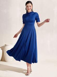 Modelyn Đầm Xù Dây kéo màu trơn Giải trí - Màu xanh lam - Xem 5