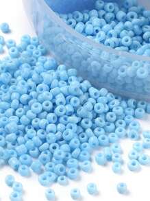 1 hộp 6-Lưới 2/3mm Hạt thủy tinh tông màu xanh cho bông tai, vòng tay, dây chuyền, bùa điện thoại và đồ trang trí - Màu xanh lam - Xem 2