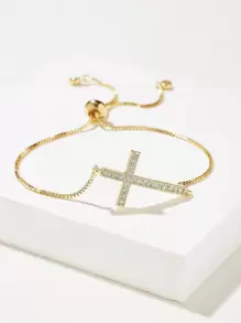 Vòng tay đính cườm nhân tạo One Cross dành cho nữ, quà tặng hẹn hò - Vàng - Xem 1