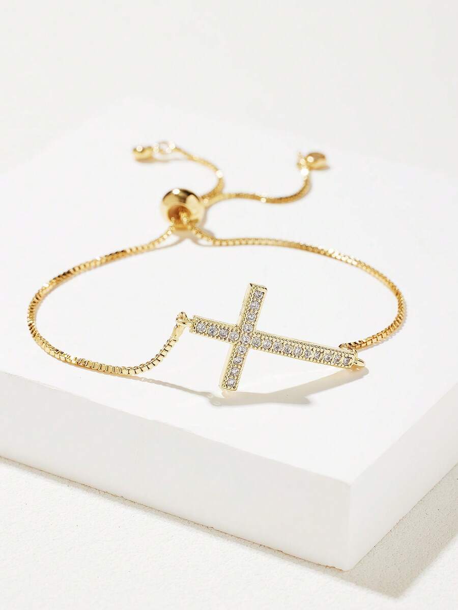 Vòng tay đính cườm nhân tạo One Cross dành cho nữ, quà tặng hẹn hò - Vàng - Xem 1