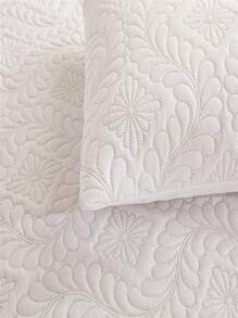 花卉和植物印花防水白色床單三件套