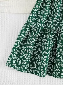 SHEIN 女孩碎花荷葉邊半身裙 - 彩色 - 查看 4