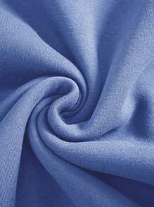 SHEIN EZwear Quần áo thể thao nữ Túi Dây kéo màu trơn Giải trí - Màu xanh lam - Xem 5