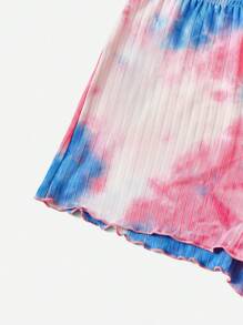 SHEIN EZwear 紮染吊帶背心和短褲 - 彩色 - 查看 4