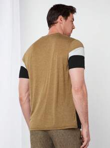 Manfinity VCAY Áo thun & Áo lót Nam Khối Màu Đồ họa Giải trí - Lạc đà - Xem 2