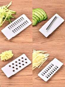 1套不銹鋼蔬菜刨絲器廚房用蔬菜切刀 - 白色 - 查看 3