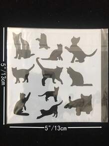 1pc 5 Inch White Plastic Cat Painting Stencil Back To School