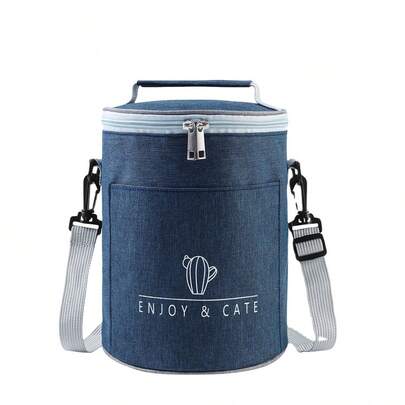 1pc Cactus Pattern Lunch Bag, Portable Insulated Bag For Outdoor