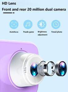 1200W 1080P數位相機，彩色充電攝像頭，配備2吋TFT液晶屏，支援64GB mini SD卡（紫色）